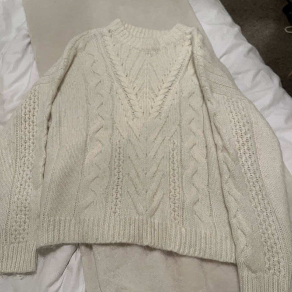 Target a new day cable knit cream sweater